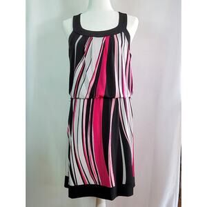 WHBM White House Black Market Sleeveless Cinch Waist Dress Size: M Fuchsia Pink